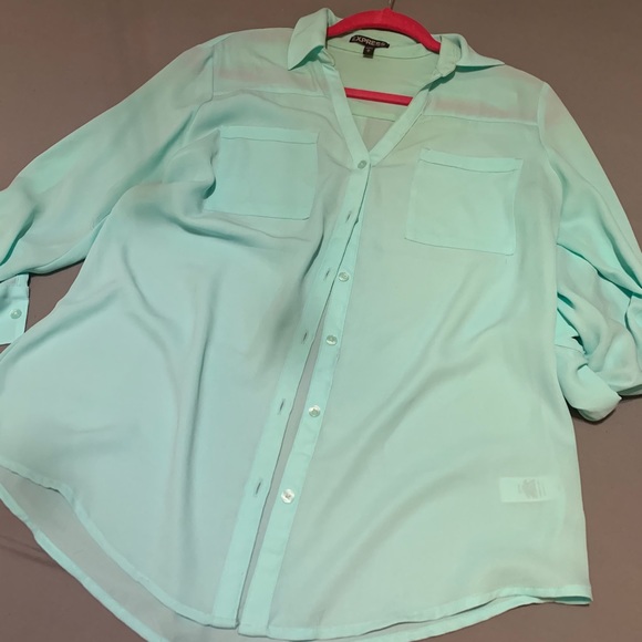 Turquoise Button Up - Picture 3 of 3